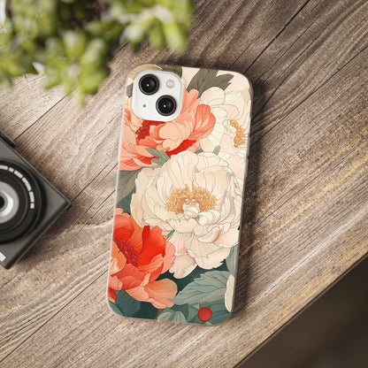 iPhone Flexi Case - Pastel Peony Floral