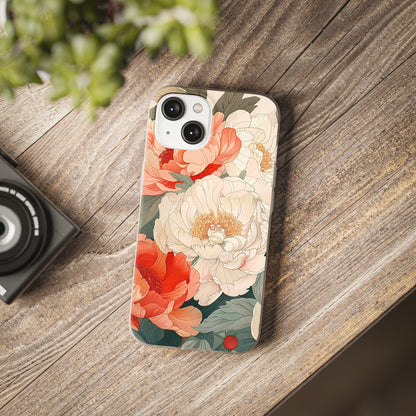 iPhone Flexi Case - Pastel Peony Floral