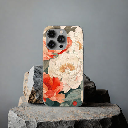 iPhone Flexi Case - Pastel Peony Floral