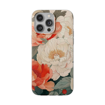 iPhone Flexi Case - Pastel Peony Floral