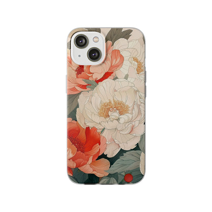iPhone Flexi Case - Pastel Peony Floral