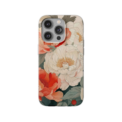 iPhone Flexi Case - Pastel Peony Floral