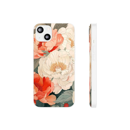 iPhone Flexi Case - Pastel Peony Floral