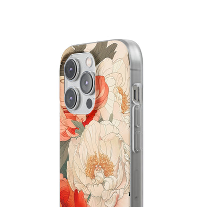 iPhone Flexi Case - Pastel Peony Floral