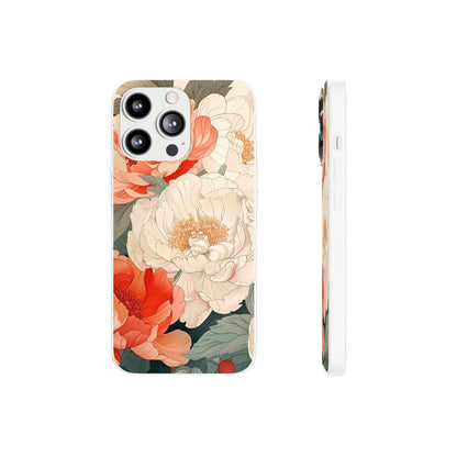 iPhone Flexi Case - Pastel Peony Floral