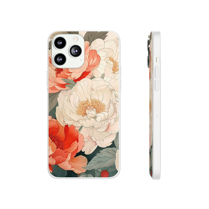 iPhone Flexi Case - Pastel Peony Floral