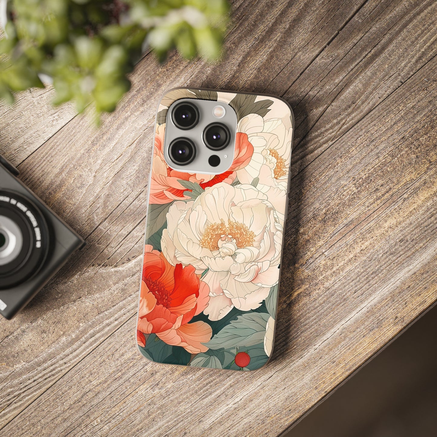 iPhone Flexi Case - Pastel Peony Floral