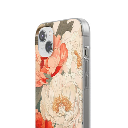 iPhone Flexi Case - Pastel Peony Floral