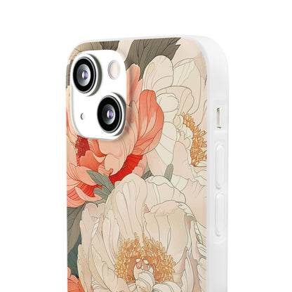 iPhone Flexi Case - Pastel Peony Floral