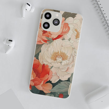iPhone Flexi Case - Pastel Peony Floral