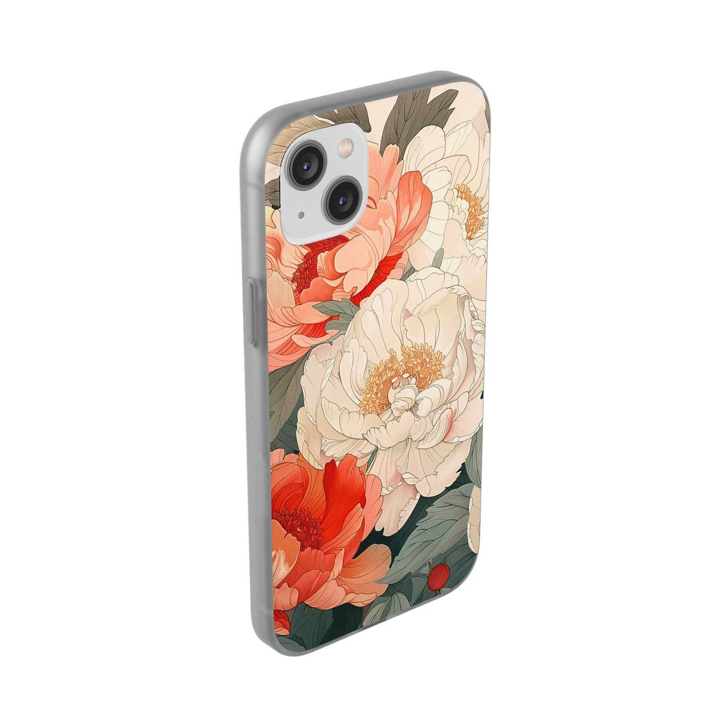 iPhone Flexi Case - Pastel Peony Floral
