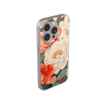 iPhone Flexi Case - Pastel Peony Floral