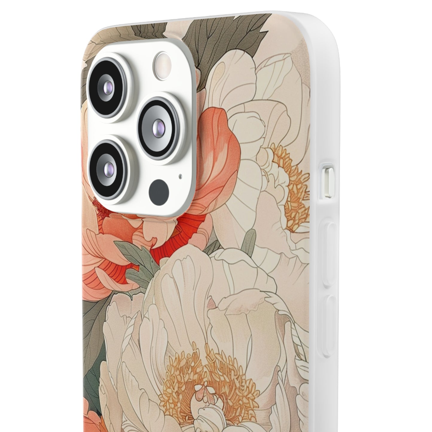 iPhone Flexi Case - Pastel Peony Floral