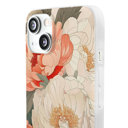 iPhone Flexi Case - Pastel Peony Floral