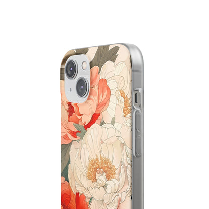 iPhone Flexi Case - Pastel Peony Floral