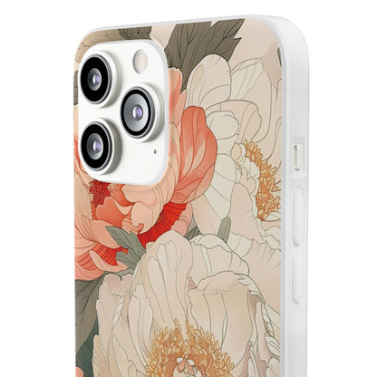 iPhone Flexi Case - Pastel Peony Floral