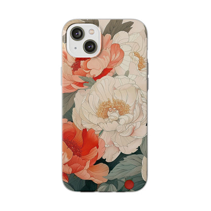 iPhone Flexi Case - Pastel Peony Floral
