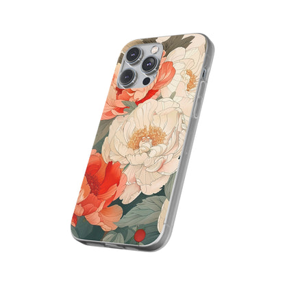 iPhone Flexi Case - Pastel Peony Floral