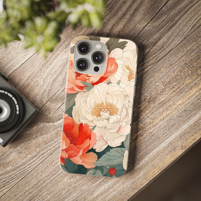 iPhone Flexi Case - Pastel Peony Floral