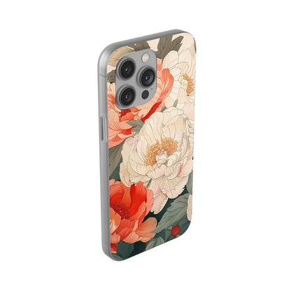 iPhone Flexi Case - Pastel Peony Floral