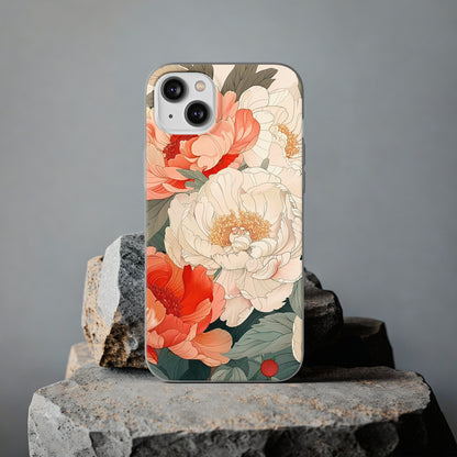 iPhone Flexi Case - Pastel Peony Floral