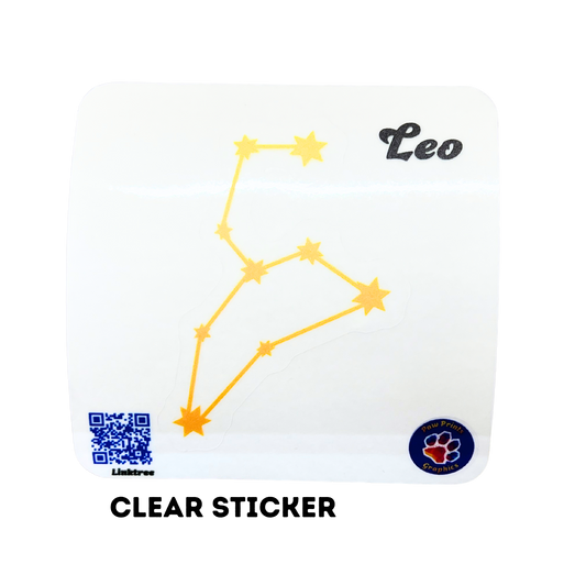 Leo Constellation Clear Sticker 2.5"