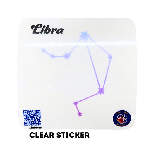 Libra Constellation Clear Sticker 2.5"