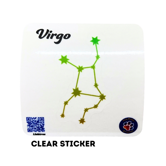 Virgo Constellation Clear Sticker 2.5"