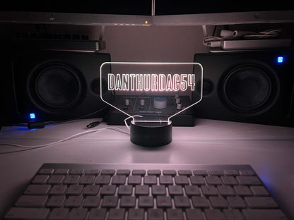 REPLACEMENT Sign For LED Base - Custom LED Gamer Tag Sign with Personalized Gamertag - Illuminate Your Gaming Setup!