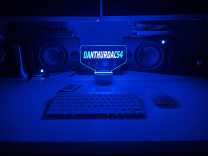 REPLACEMENT Sign For LED Base - Custom LED Gamer Tag Sign with Personalized Gamertag - Illuminate Your Gaming Setup!