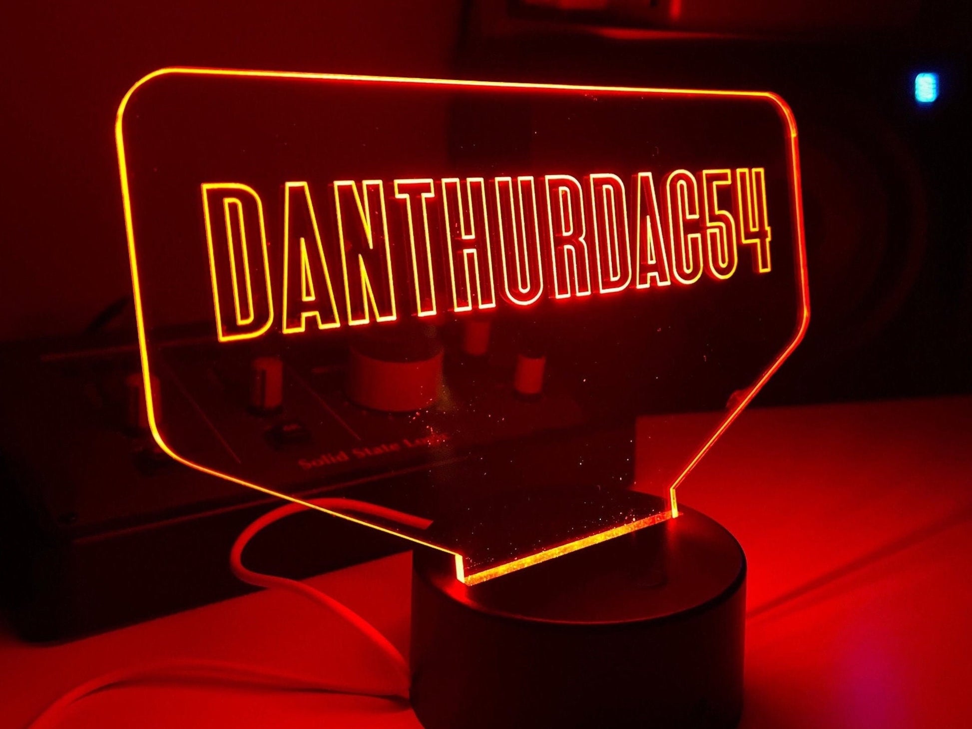 REPLACEMENT Sign For LED Base - Custom LED Gamer Tag Sign with Personalized Gamertag - Illuminate Your Gaming Setup!